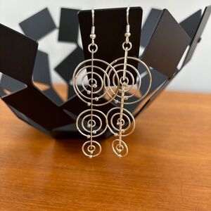 Cute Silver Circles Earrings